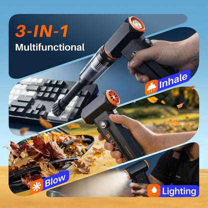 Compressed Air Duster & Vacuum 2-in-1, Electric Air Blower