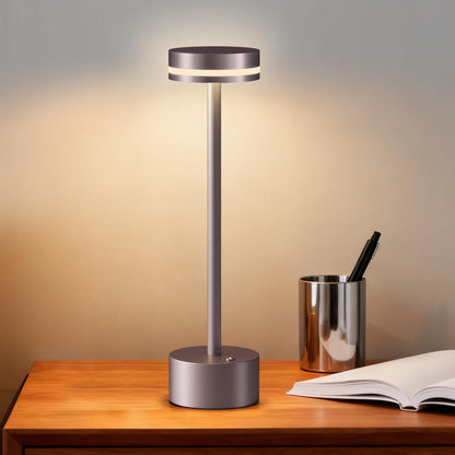 Rechargeable Cordless Table Lamp Silver Touch Control Dimmable