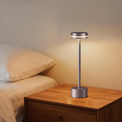 Rechargeable Cordless Table Lamp Silver Touch Control Dimmable