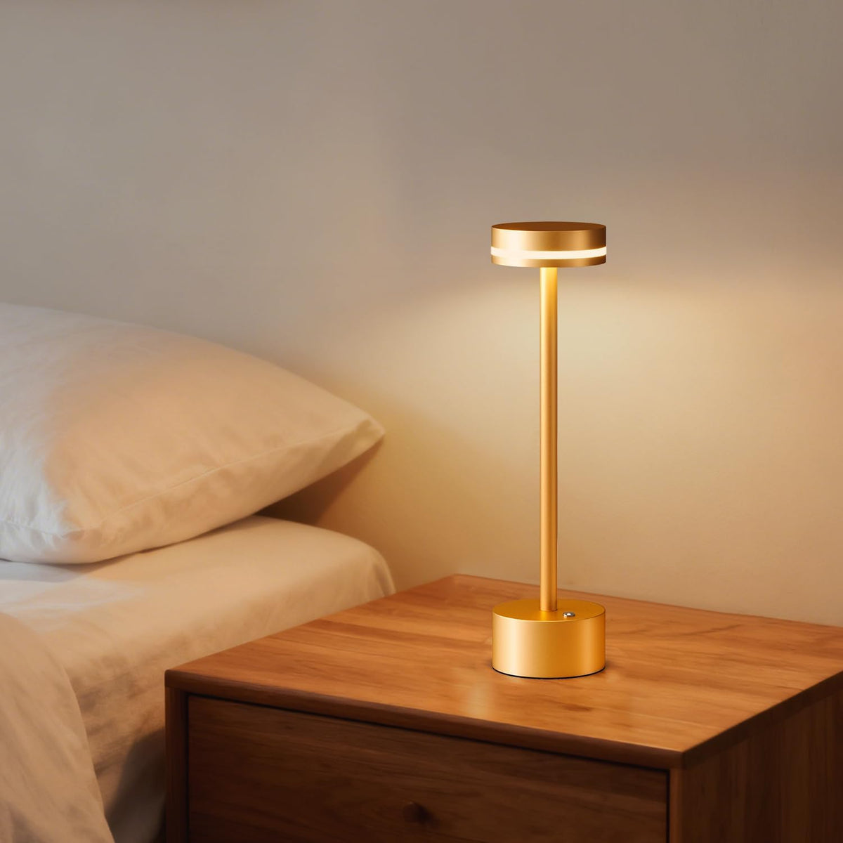 Rechargeable Cordless Table Lamp Silver Touch Control Dimmable