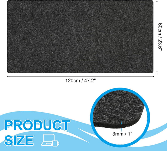 47.2" x 23.6" Large Felt Desk Pad Protector, Non-Slip Desk Mat Full Table Mouse Pad Keyboard Mats for Laptop Computer Writing Desk Table Gaming Home, Dark Gray
