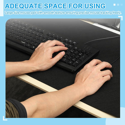 47.2" x 23.6" Large Felt Desk Pad Protector, Non-Slip Desk Mat Full Table Mouse Pad Keyboard Mats for Laptop Computer Writing Desk Table Gaming Home, Dark Gray