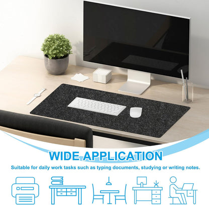 47.2" x 23.6" Large Felt Desk Pad Protector, Non-Slip Desk Mat Full Table Mouse Pad Keyboard Mats for Laptop Computer Writing Desk Table Gaming Home, Dark Gray