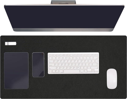 47.2" x 23.6" Large Felt Desk Pad Protector, Non-Slip Desk Mat Full Table Mouse Pad Keyboard Mats for Laptop Computer Writing Desk Table Gaming Home, Dark Gray