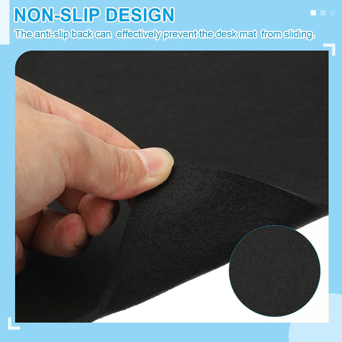 47.2" x 23.6" Large Felt Desk Pad Protector, Non-Slip Desk Mat Full Table Mouse Pad Keyboard Mats for Laptop Computer Writing Desk Table Gaming Home, Dark Gray