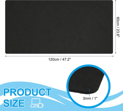 47.2" x 23.6" Large Felt Desk Pad Protector, Non-Slip Desk Mat Full Table Mouse Pad Keyboard Mats for Laptop Computer Writing Desk Table Gaming Home, Dark Gray