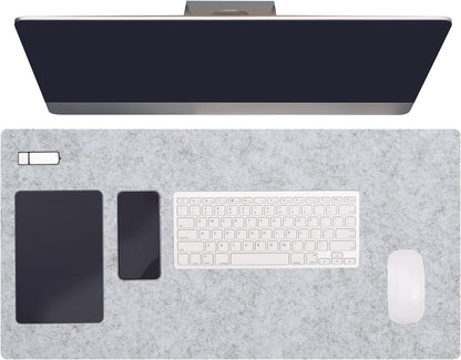 47.2" x 23.6" Large Felt Desk Pad Protector, Non-Slip Desk Mat Full Table Mouse Pad Keyboard Mats for Laptop Computer Writing Desk Table Gaming Home, Dark Gray