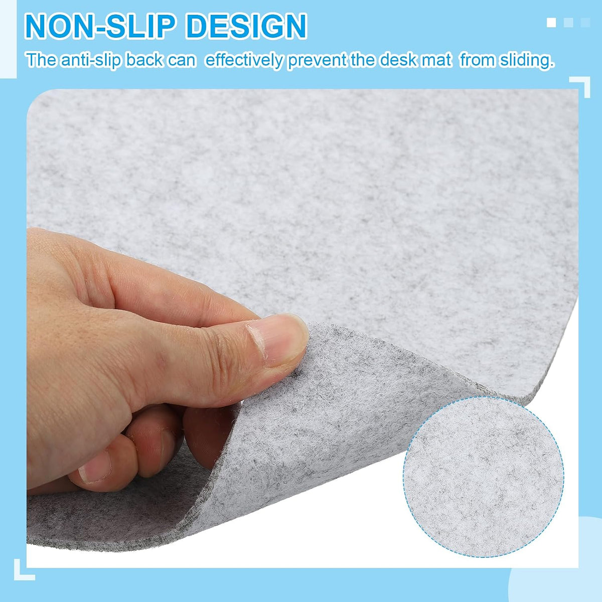 47.2" x 23.6" Large Felt Desk Pad Protector, Non-Slip Desk Mat Full Table Mouse Pad Keyboard Mats for Laptop Computer Writing Desk Table Gaming Home, Dark Gray