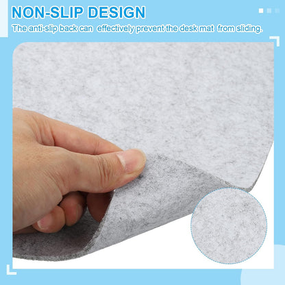 47.2" x 23.6" Large Felt Desk Pad Protector, Non-Slip Desk Mat Full Table Mouse Pad Keyboard Mats for Laptop Computer Writing Desk Table Gaming Home, Dark Gray