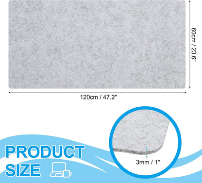 47.2" x 23.6" Large Felt Desk Pad Protector, Non-Slip Desk Mat Full Table Mouse Pad Keyboard Mats for Laptop Computer Writing Desk Table Gaming Home, Dark Gray
