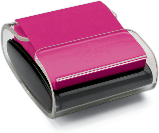 Pop-up Notes Dispenser, 3x3 in, Black Base Clear Top, Pack Includes Dispenser and a 45-Sheet Pad of Pop-up Notes (WD-330-BK)