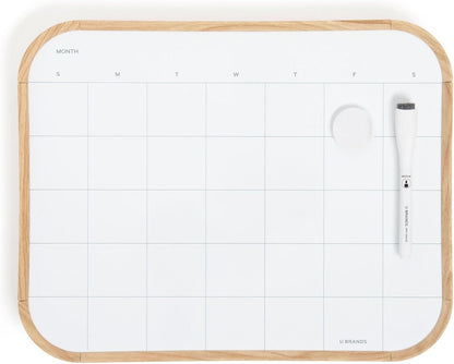 Magnetic Monthly Calendar Whiteboard, 14" x 11", Dry Erase Monthly Planner Board, Magnetic Calendar for Home, Office, Kitchen, Classroom, Includes Marker & Magnet