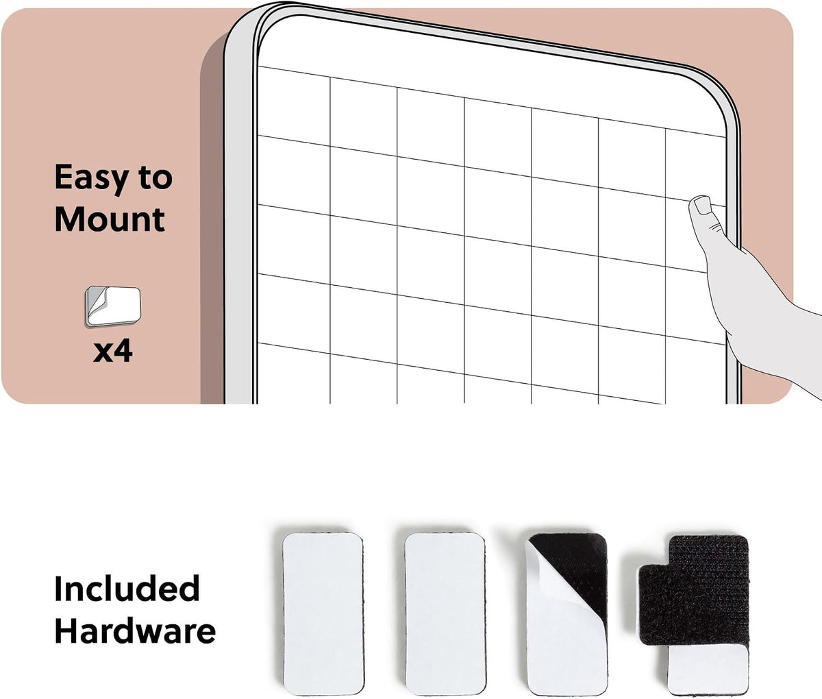 Magnetic Monthly Calendar Whiteboard, 14" x 11", Dry Erase Monthly Planner Board, Magnetic Calendar for Home, Office, Kitchen, Classroom, Includes Marker & Magnet