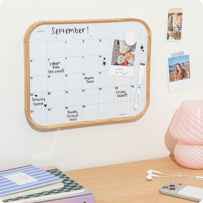Magnetic Monthly Calendar Whiteboard, 14" x 11", Dry Erase Monthly Planner Board, Magnetic Calendar for Home, Office, Kitchen, Classroom, Includes Marker & Magnet