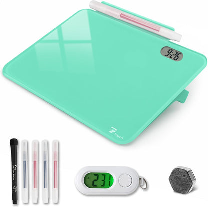 Small Glass Desktop Whiteboard Dry-Erase, Mini Pure Glass Whiteboard Stand