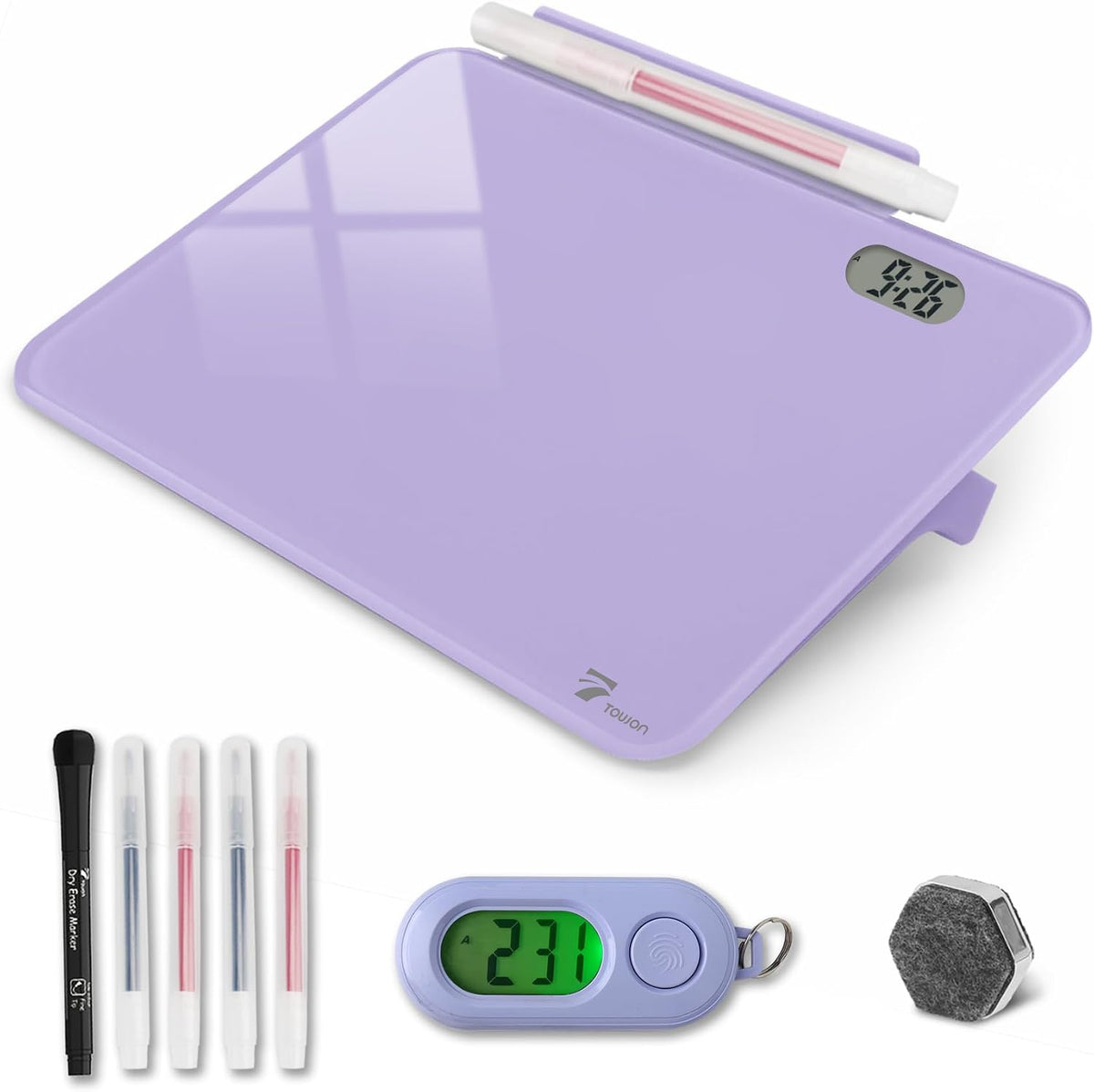 Small Glass Desktop Whiteboard Dry-Erase, Mini Pure Glass Whiteboard Stand