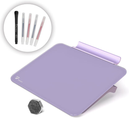 Small Glass Desktop Whiteboard Dry-Erase, Mini Pure Glass Whiteboard Stand