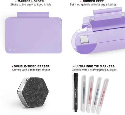 Small Glass Desktop Whiteboard Dry-Erase, Mini Pure Glass Whiteboard Stand
