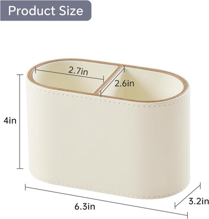 Pen Holder for Desk, Small Remote Control Holder, Beige
