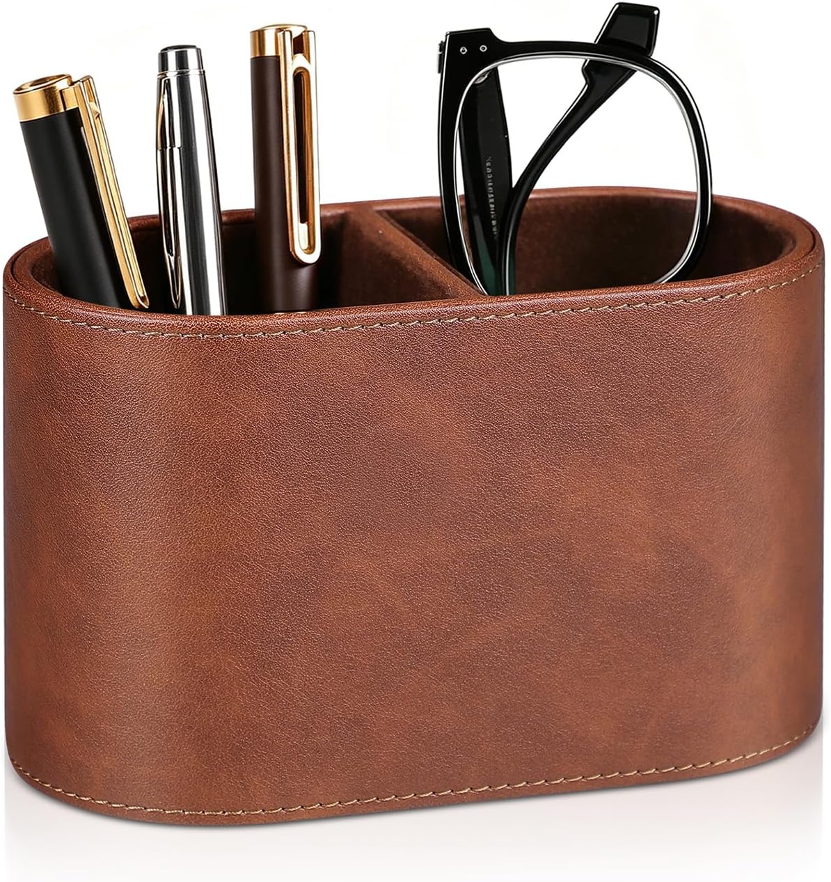 Pen Holder for Desk, Small Remote Control Holder, Beige