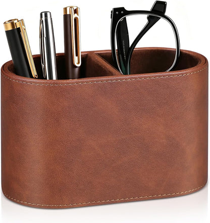 Pen Holder for Desk, Small Remote Control Holder, Beige