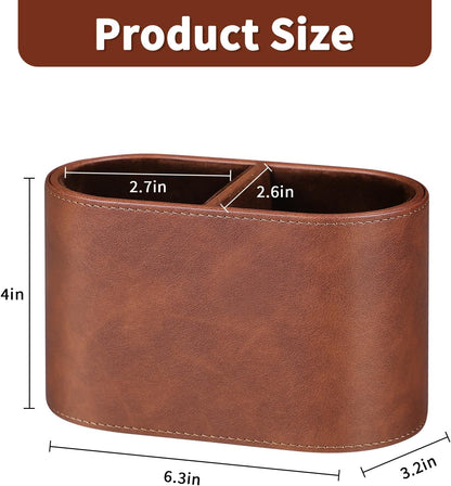 Pen Holder for Desk, Small Remote Control Holder, Beige