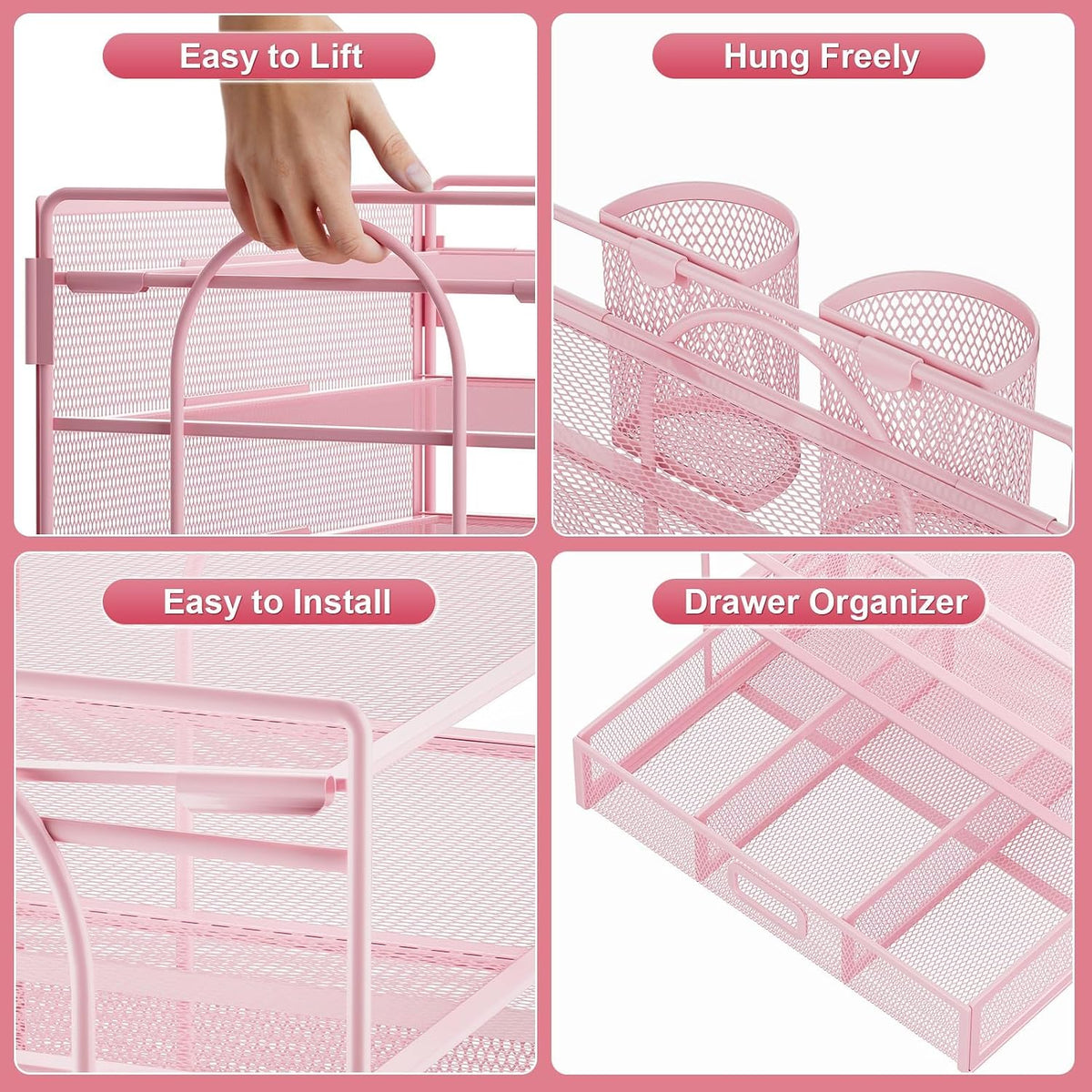 Desk Organizer, 4-Tier Paper File Letter Tray, Black