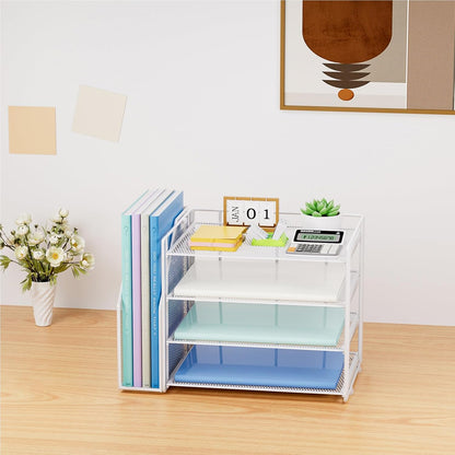 Desk Organizer, 4-Tier Paper File Letter Tray, Black