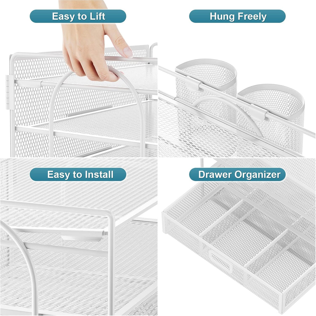 Desk Organizer, 4-Tier Paper File Letter Tray, Black