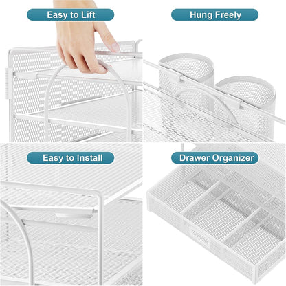 Desk Organizer, 4-Tier Paper File Letter Tray, Black