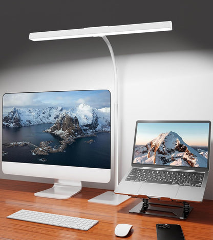 LED Desk Lamp for Home Office with Base, Eye-Caring Desk Light 12W, Black