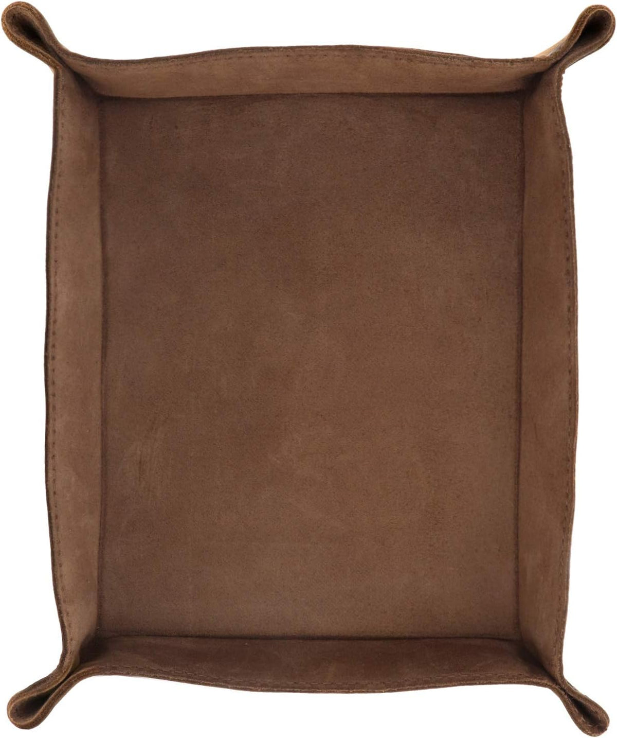 Genuine Leather Tray Organizer - Practical Lightweight Water Resistant Computer Table Desk Storage Box for Wallets, Watches, Keys, Coins, Cell Phones and Office Equipment