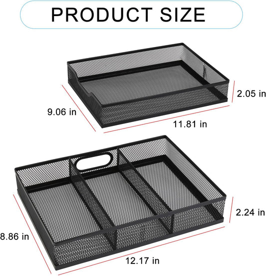 Office Drawer Organizer, Metal Mesh Desk Draw Divider, Versatile Desktop Organizer Tray to Keep Supplies Tidy and Easy to Access, Stackable A4 Paper Holder Tray for School