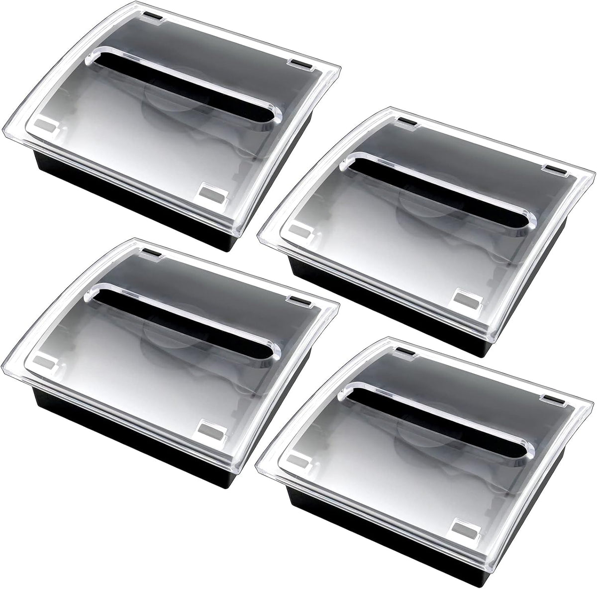 1 Pcs Pop Up Sticky Note Dispenser Sticky Note Holder Pop Up Note Dispenser Transparent Top for 3 x 3 Inch Sticky Notes School Office Home Store Black Base Clear Top (1)