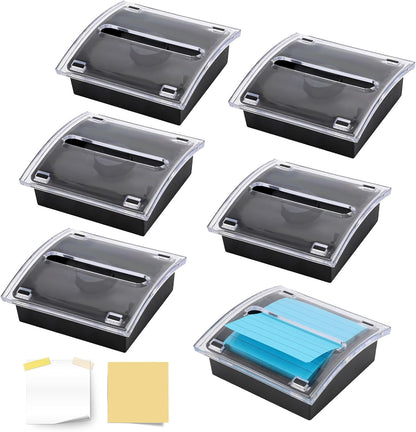 1 Pcs Pop Up Sticky Note Dispenser Sticky Note Holder Pop Up Note Dispenser Transparent Top for 3 x 3 Inch Sticky Notes School Office Home Store Black Base Clear Top (1)