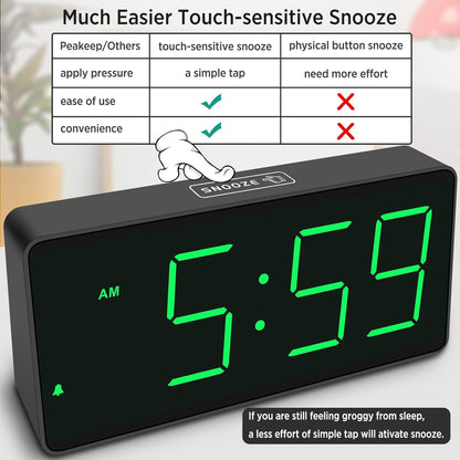 Battery Operated Digital Alarm Clock for Bedrooms Big Numbers