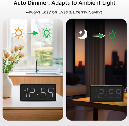 Battery Operated Digital Alarm Clock for Bedrooms Big Numbers