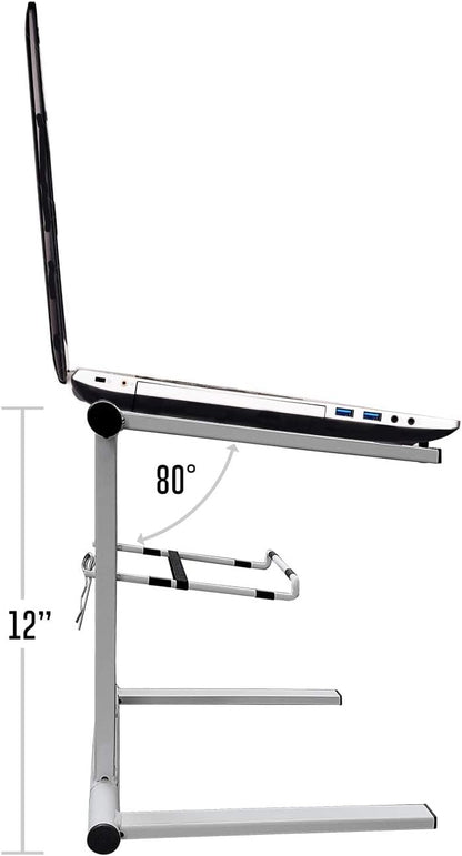 AXA DJ Laptop Stand with Travel Bag | Portable Foldable Aluminum Laptop Stand for Laptops up to 15 inches and 20lbs | No Assembly Required, Includes Carrying Bag