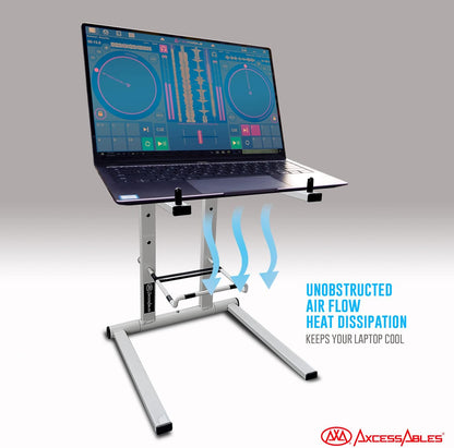 AXA DJ Laptop Stand with Travel Bag | Portable Foldable Aluminum Laptop Stand for Laptops up to 15 inches and 20lbs | No Assembly Required, Includes Carrying Bag