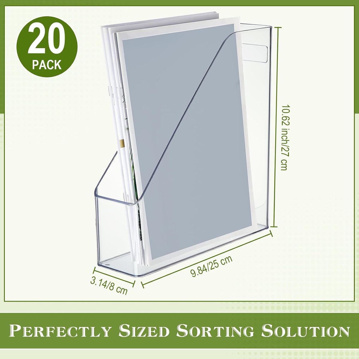 6 Pcs Clear Acrylic Magazine Holder with Handle Desk Organizer