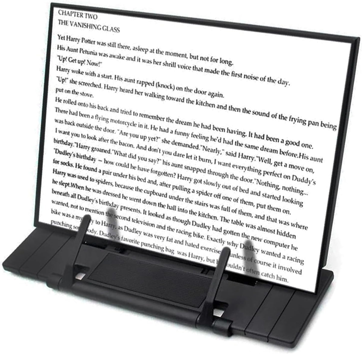 Document Holder Paper Stand with 7 Adjustable Positions, Black Metal Paper Holder Stand for Desk When Typing for Reading A4 Letter, Books, Music Sheet, Receipts, Textbooks