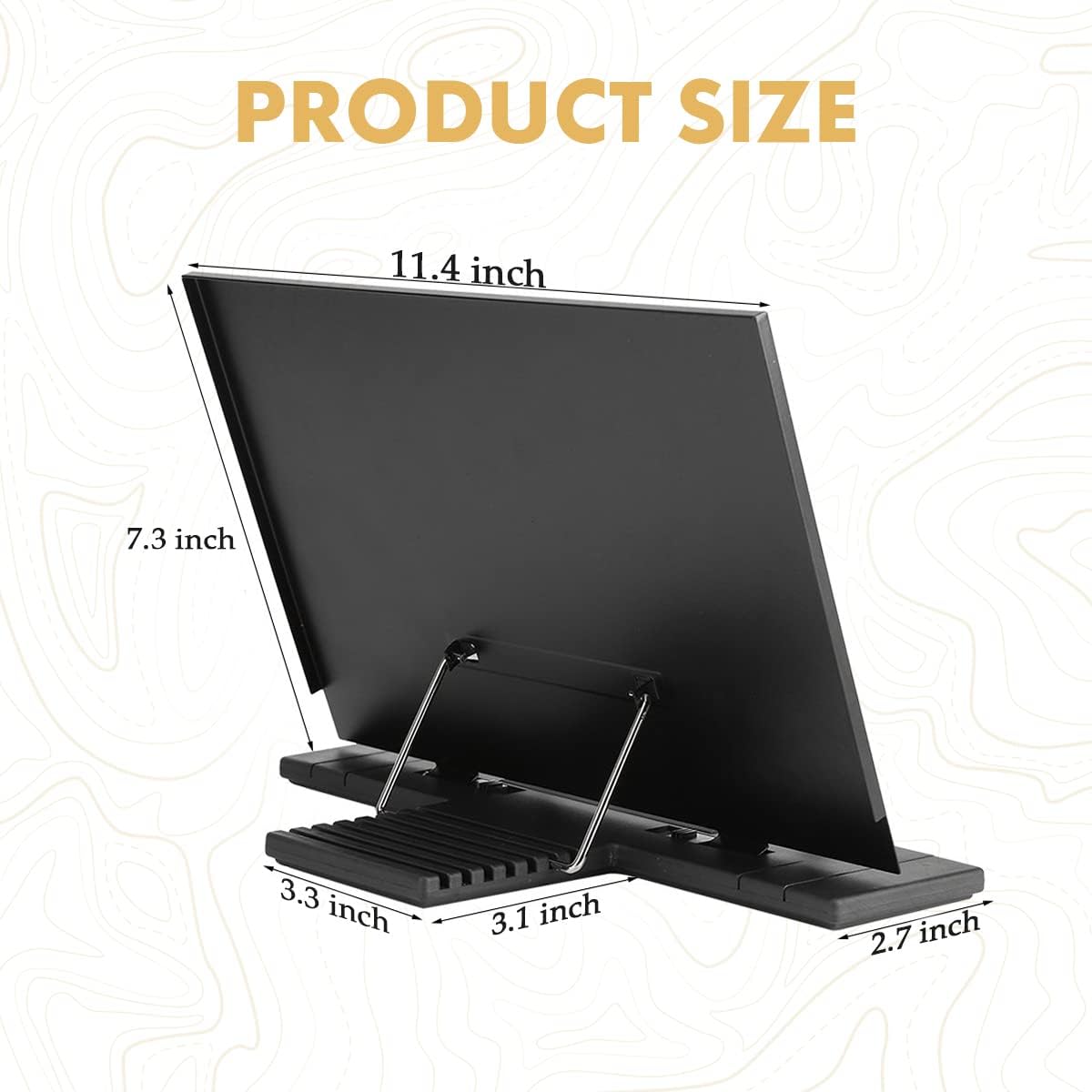 Document Holder Paper Stand with 7 Adjustable Positions, Black Metal Paper Holder Stand for Desk When Typing for Reading A4 Letter, Books, Music Sheet, Receipts, Textbooks