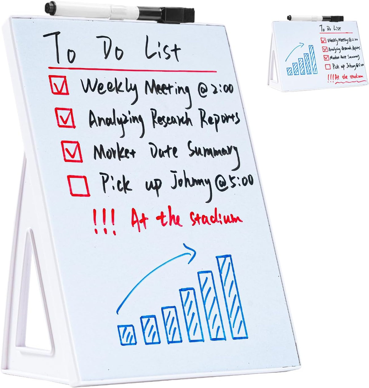 Desktop Dry Erase Board, Small Whiteboard with Stand