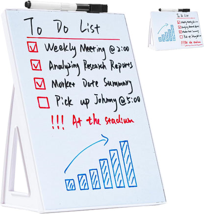 Desktop Dry Erase Board, Small Whiteboard with Stand