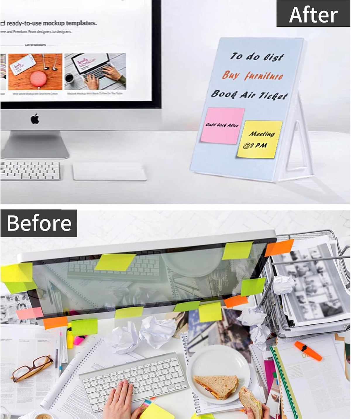 Desktop Dry Erase Board, Small Whiteboard with Stand