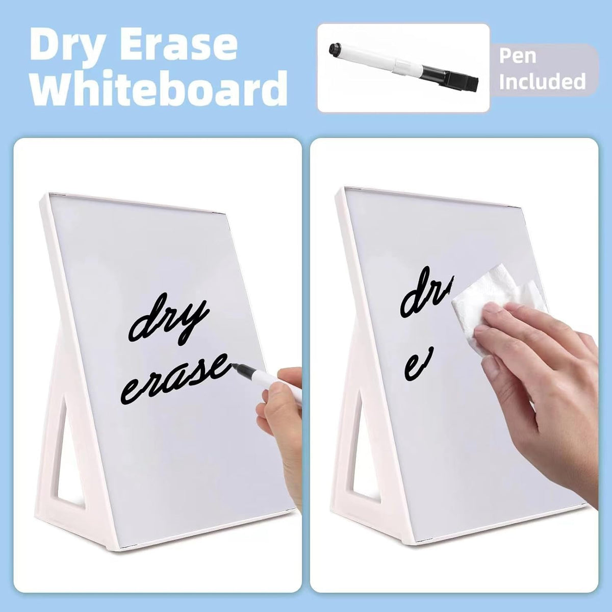 Desktop Dry Erase Board, Small Whiteboard with Stand