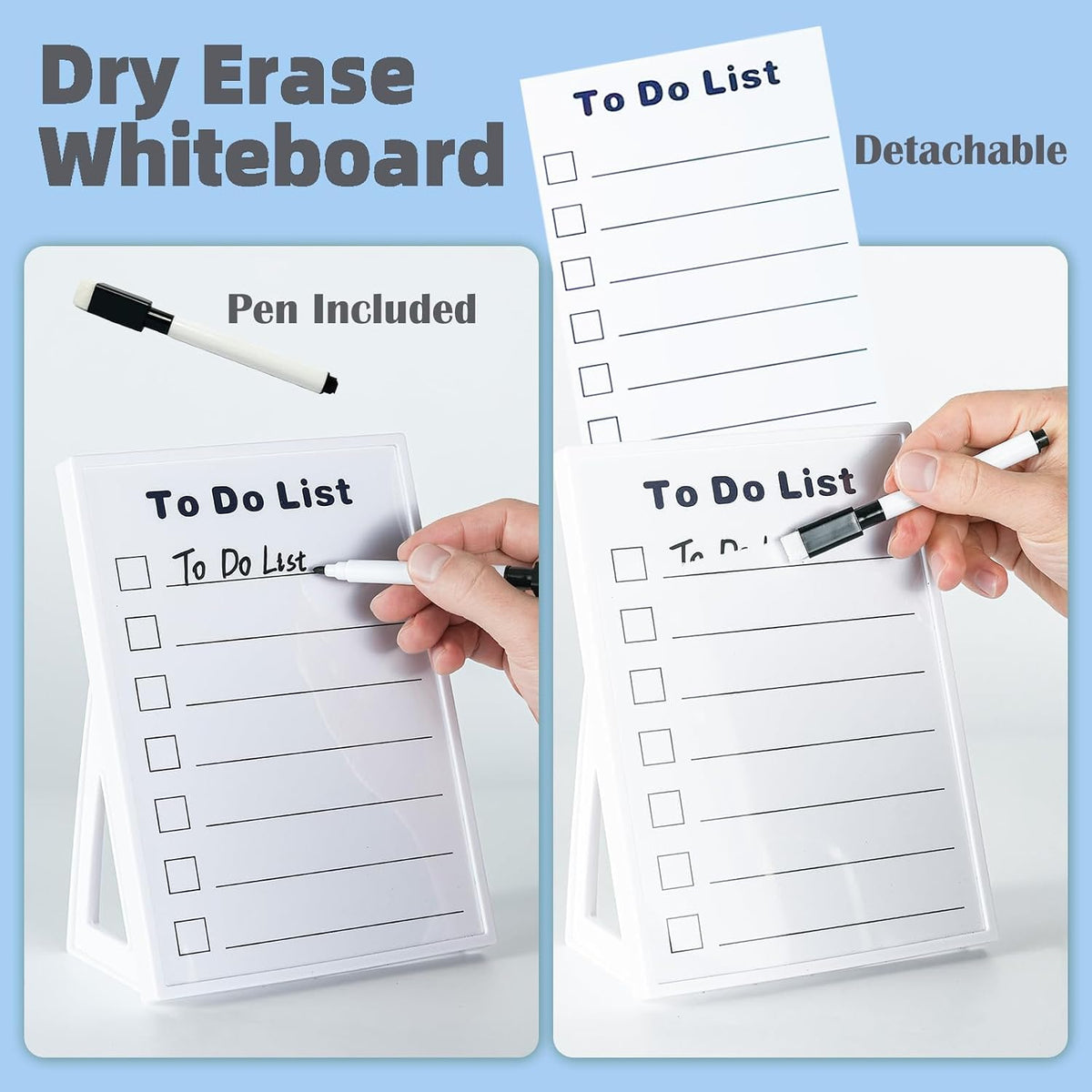 Desktop Dry Erase Board, Small Whiteboard with Stand