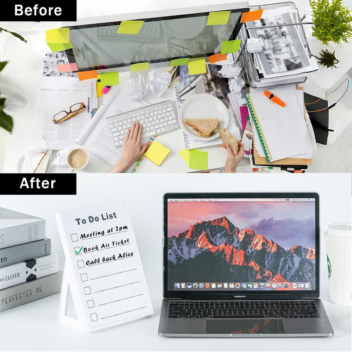 Desktop Dry Erase Board, Small Whiteboard with Stand