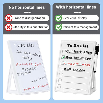 Desktop Dry Erase Board, Small Whiteboard with Stand
