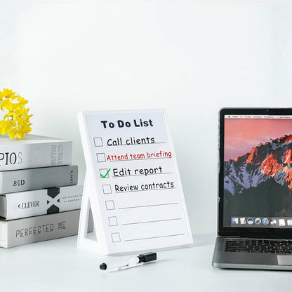 Desktop Dry Erase Board, Small Whiteboard with Stand